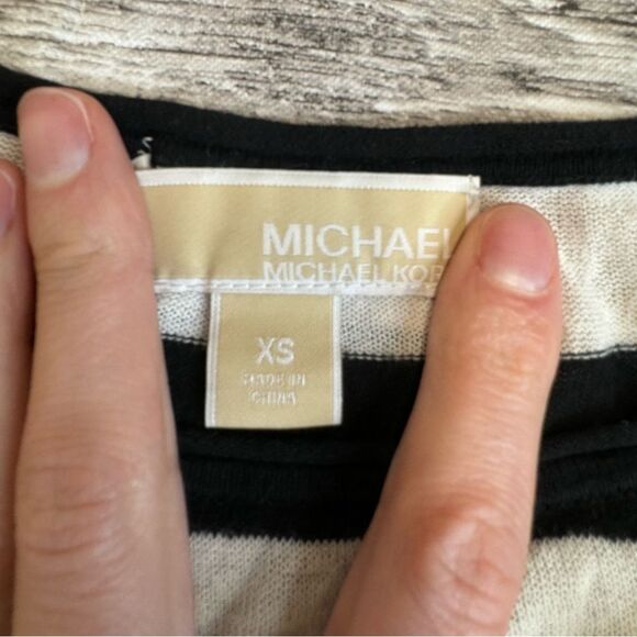 Michael Michael Kors MK Women's Sweater Shirt White Black XS Extra Small Dolman - Picture 8 of 11